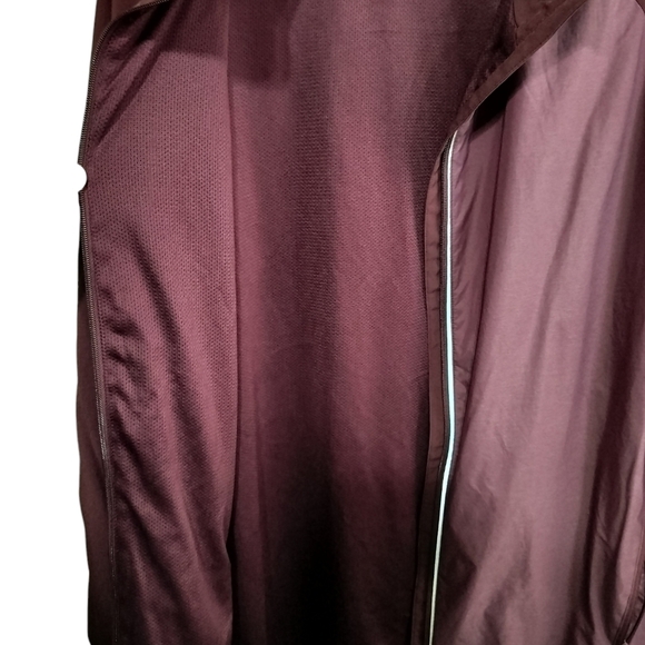 M446)Adidas Men Maroon Burgundy Zip Front Track Hoodie Windbreaker Medium - Picture 6 of 11